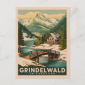 Grindelwald Schweiz Alps Retro Postkarte (Vorderseite)