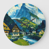 Grindelwald Schweiz Art Große Wanduhr (Vorderseite)