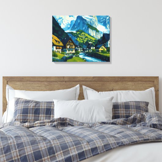 Grindelwald Schweiz Art Leinwanddruck (Insitu (Schlafzimmer))