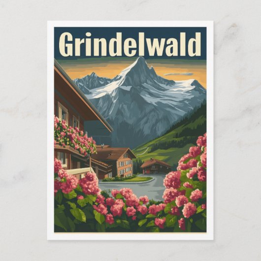 Grindelwald Schweiz Kunst, Dichtung und Musik Postkarte (Vorderseite)