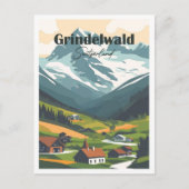 Grindelwald Schweiz Kunstwerk Reisen Postkarte (Vorderseite)