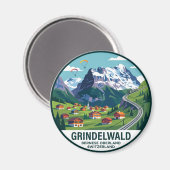 Grindelwald Schweiz Magnet (Vorderseite/Rückseite)