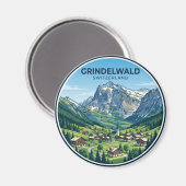 Grindelwald Schweiz Magnet (Vorderseite/Rückseite)