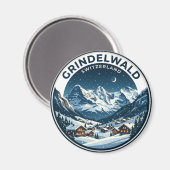 GRINDELWALD Schweiz Magnet (Vorderseite/Rückseite)