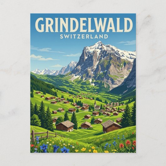 Grindelwald Schweiz Postkarte (Vorderseite)