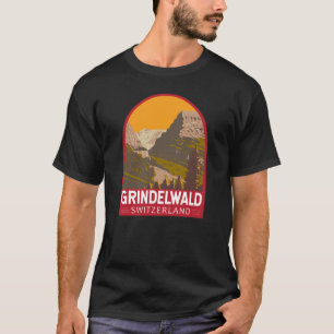 Grindelwald Schweiz Reise Kunst Vintage T-Shirt