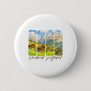 Grindelwald Schweiz Reise Pinselstrich Grindel Button
