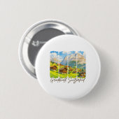 Grindelwald Schweiz Reise Pinselstrich Grindel Button (Vorne & Hinten)