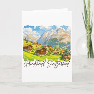 Grindelwald Schweiz Reise Pinselstrich Grindel Karte