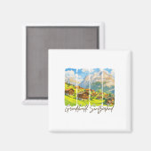 Grindelwald Schweiz Reise Pinselstrich Grindel Magnet (Vorderseite/Rückseite)