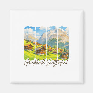 Grindelwald Schweiz Reise Pinselstrich Grindel Magnet
