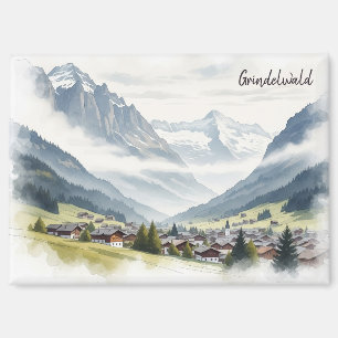 Grindelwald Schweiz Reisen Aquarell Magnet