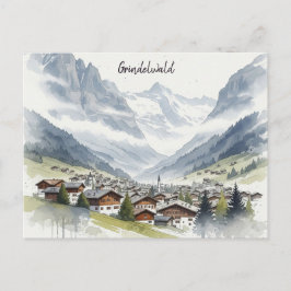 Grindelwald Schweiz Reisen Aquarell Postkarte