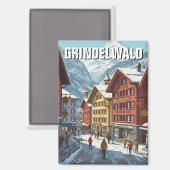 Grindelwald Schweiz Reisen Magnet (Vorderseite/Rückseite)