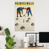 Grindelwald, Schweiz, Reiseplakat Poster (Heimbüro)