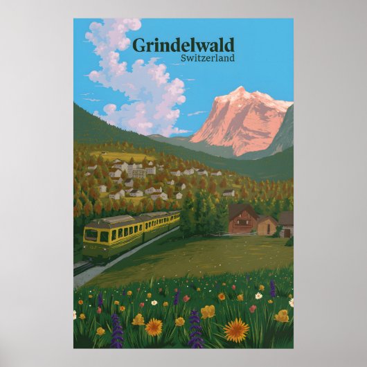Grindelwald Schweiz Reiseplakat Poster (Vorne)