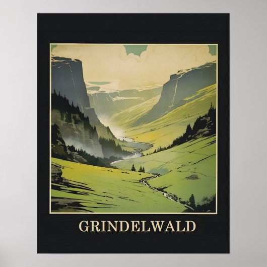 Grindelwald Schweiz Reiseplakat Poster (Vorne)