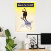 Grindelwald, Schweiz, Ski Travel Poster (Heimbüro)