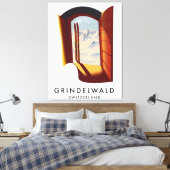 Grindelwald Schweiz Skiposter Leinwanddruck (Insitu (Schlafzimmer))