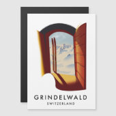 Grindelwald Schweiz Skiposter Magnetkarte (Vorne/Hinten)