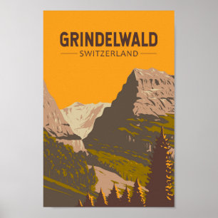 Grindelwald Schweiz Tourismus Vintag Poster