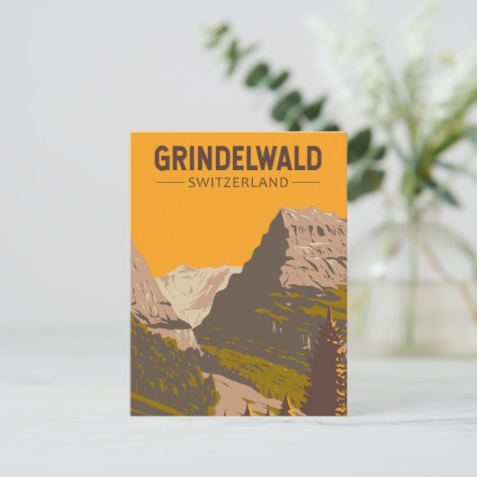 Grindelwald Schweiz Tourismus Vintag Postkarte (Stehend Vorderseite)