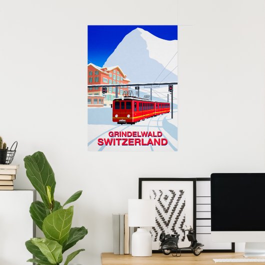 Grindelwald Ski Poster (Heimbüro)