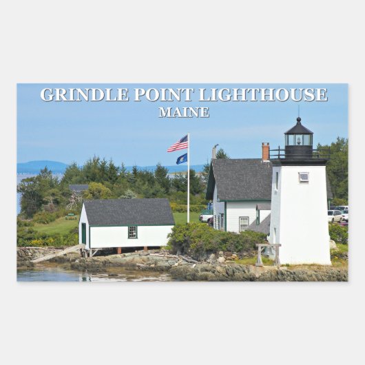 Grindle Point Leuchtturm, Maine Stickers (Vorderseite)