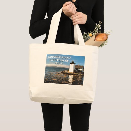 Grindle Point Lighthouse, Maine Jumbo Tote Bag Jumbo Stoffbeutel (Vorderseite (Produkt))