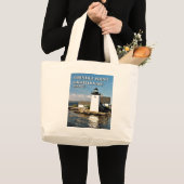 Grindle Point Lighthouse, Maine Jumbo Tote Bag Stoffbeutel (Vorderseite (Produkt))