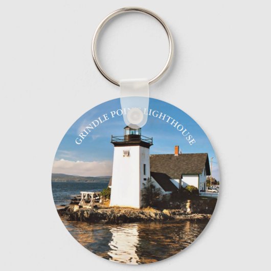 Grindle Point Lighthouse, Maine Keyring Schlüsselanhänger (Vorderseite)