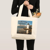 Grindle Point Lighthouse, Maine Tote Bag Jumbo Stoffbeutel (Vorderseite (Produkt))