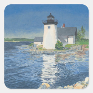 Grindle Point Lighthouse Quadratischer Aufkleber