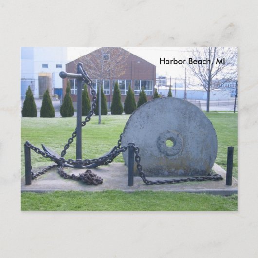 Grindstone und Anchor in Harbour Beach, MI Postcar Postkarte (Vorderseite)
