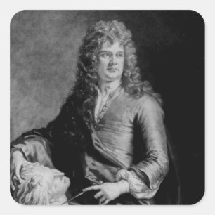 Grinling Gibbons, graviert von J. Smith Quadratischer Aufkleber