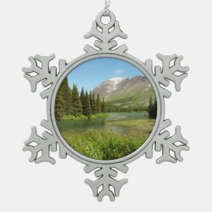 Grinnell Creek beim Glacier Nationalpark Schneeflocken Zinn-Ornament