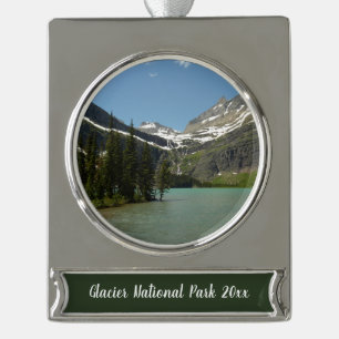 Grinnell See - Glacier Nationalpark Banner-Ornament Silber
