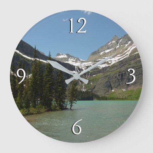 Grinnell See - Glacier Nationalpark Große Wanduhr (Vorderseite)