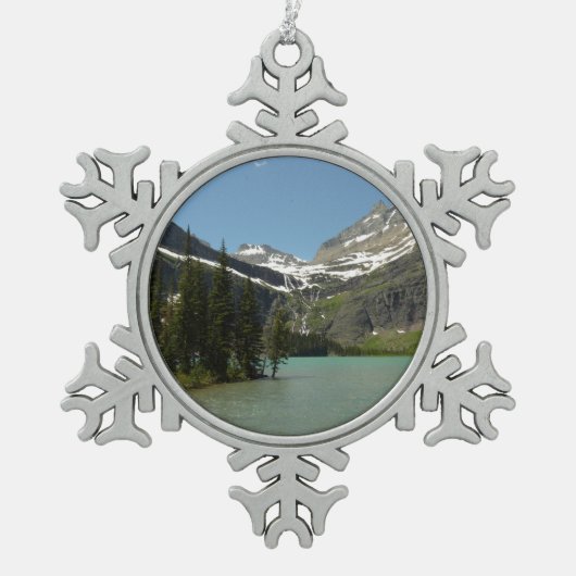 Grinnell See - Glacier Nationalpark Schneeflocken Zinn-Ornament (Vorderseite)