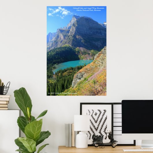 Grinnellsee und Angel Wing Mountain Poster (Heimbüro)