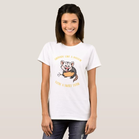 Grinnin' like possum eatin' a sweet tutter T-Shirt (Vorne ganz)