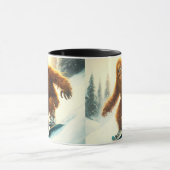 Grinning Bigfoot Sasquatch Snowboard Powder Tasse (Zentrum)