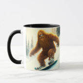 Grinning Bigfoot Sasquatch Snowboard Powder Tasse (Links)