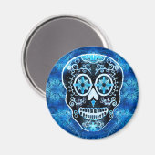 Grinning Blue Calavera Magnet (Vorderseite/Rückseite)