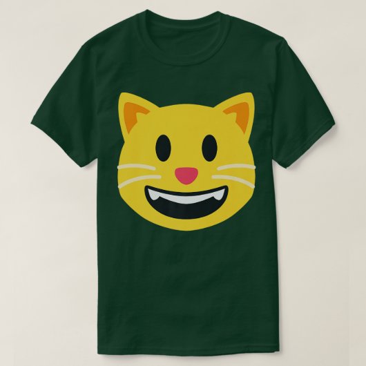 Grinning Cat Emoticon glücklich lächelnd Gesicht P T-Shirt (Design vorne)