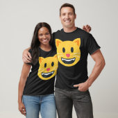 Grinning Cat Emoticon happy smiling Face T-Shirt (Unisex)