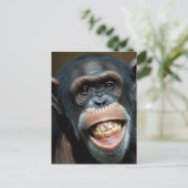 Grinning Chimpanze Postkarte (Stehend Vorderseite)