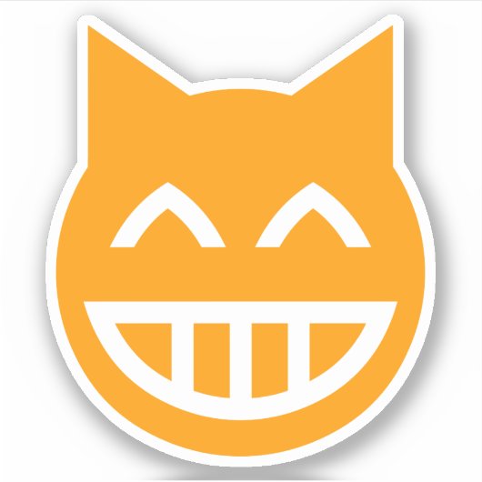 Grinning Emoji Cat Aufkleber (Vorderseite)