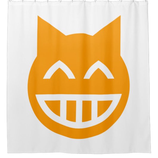 Grinning Emoji Cat Duschvorhang (Vorderseite)