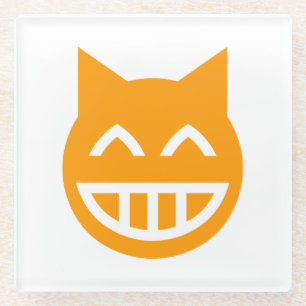 Grinning Emoji Cat Glasuntersetzer